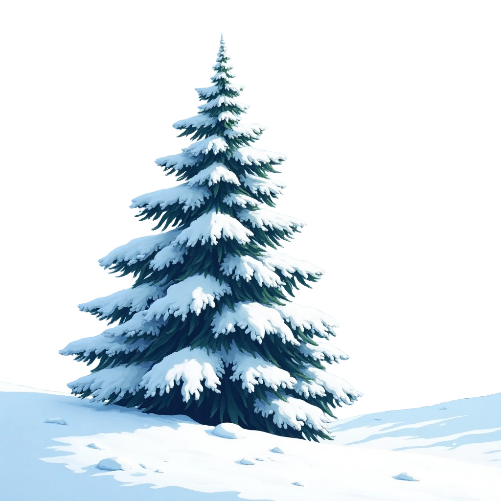 Snow-Covered Pine Tree