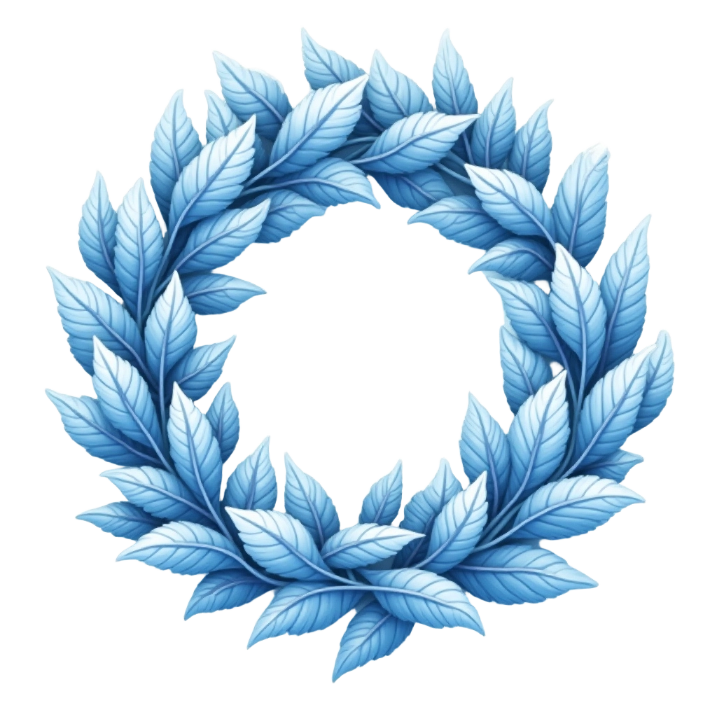 Blue Laurel Wreath